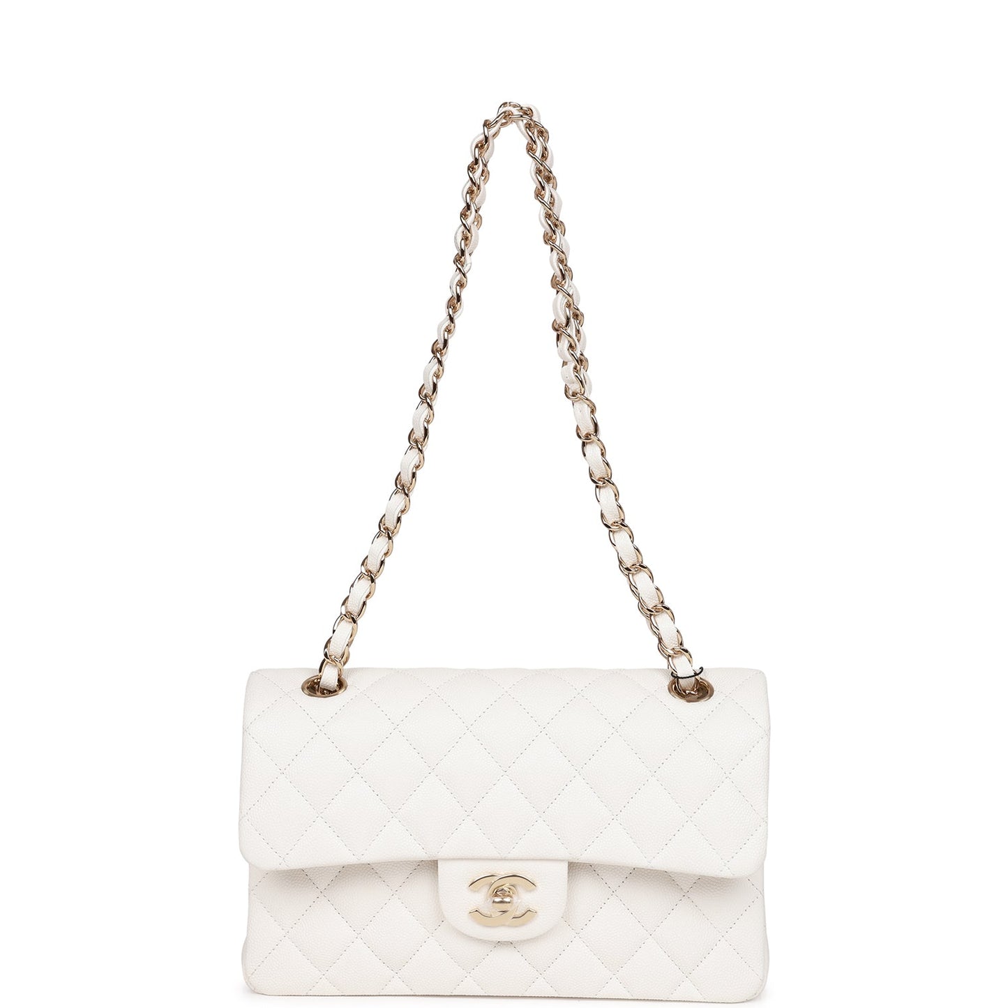 Small Double Flap White Light Hardware(25.5×16×6.5cm)