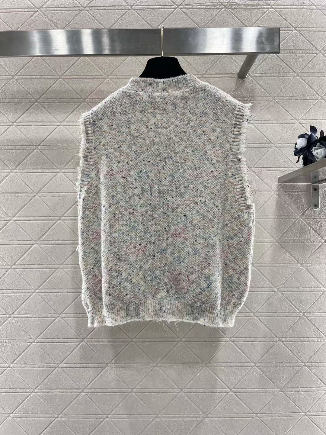 New Round Neck Button Knitted Vest