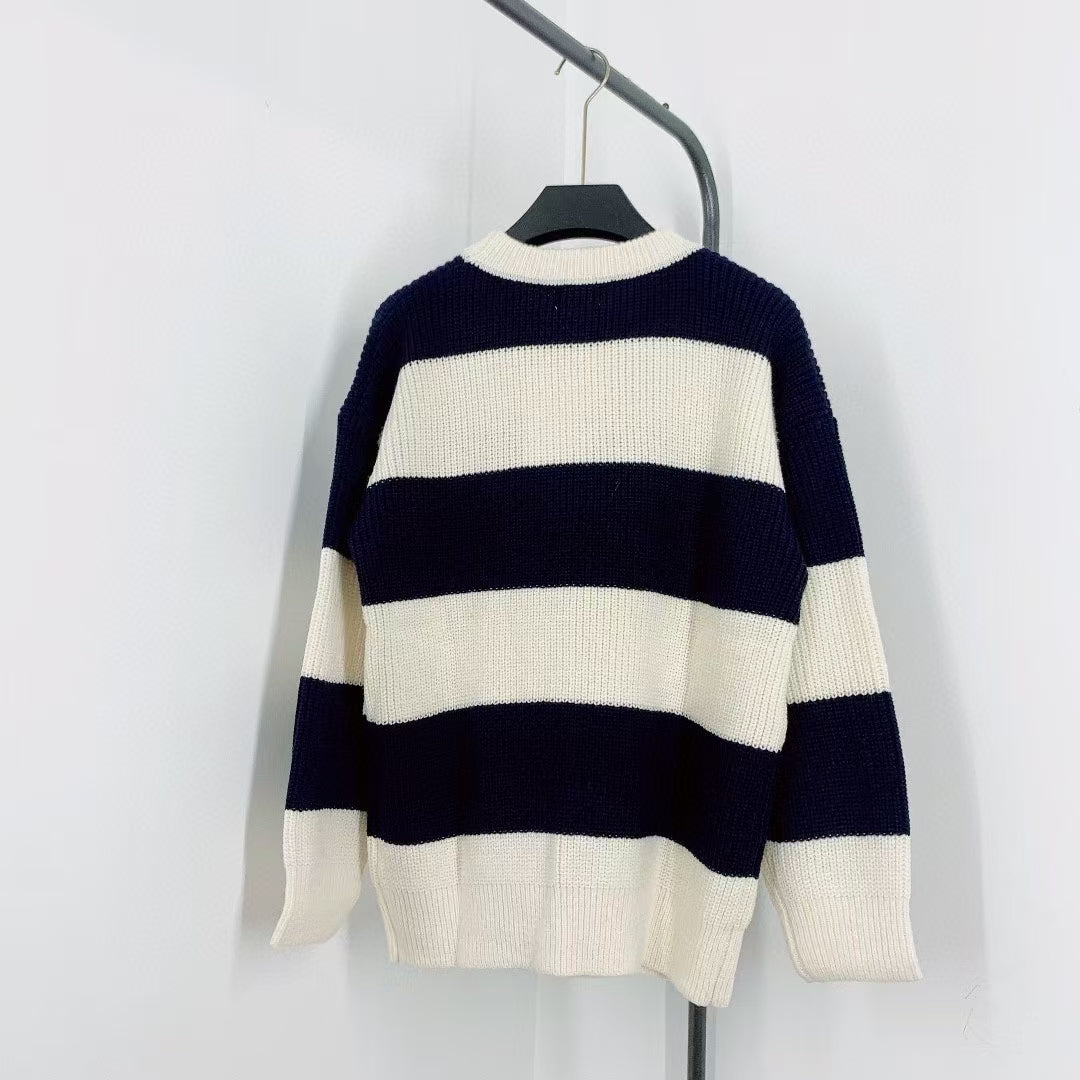 New contrast striped knitted long sleeves