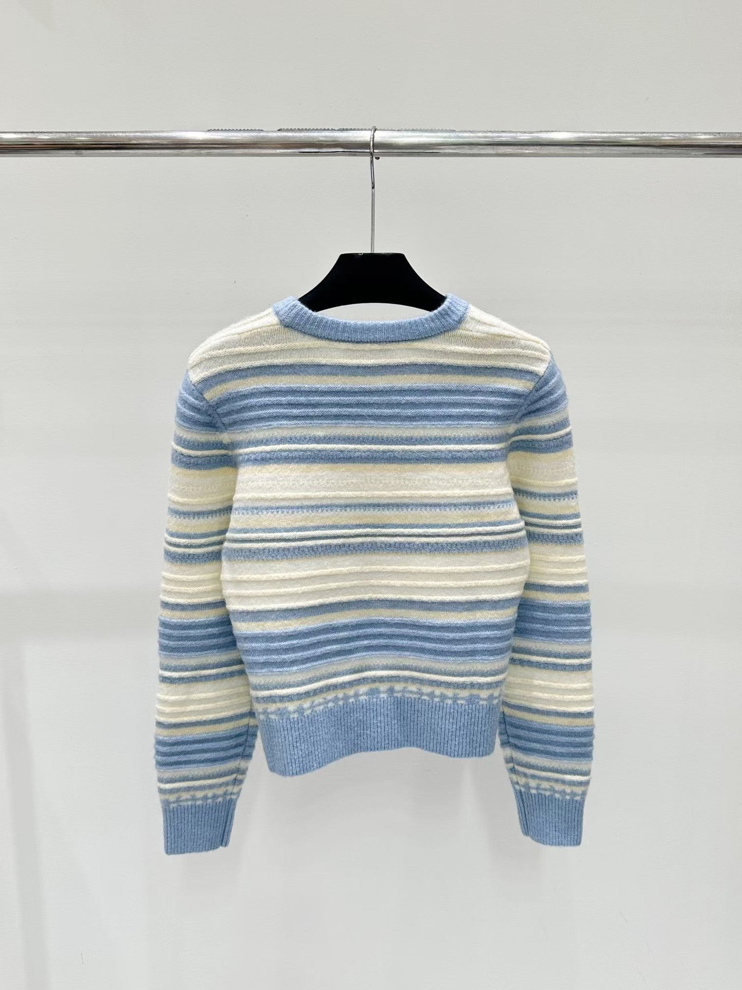 New Color Stripe Color Block Knitted Sweater