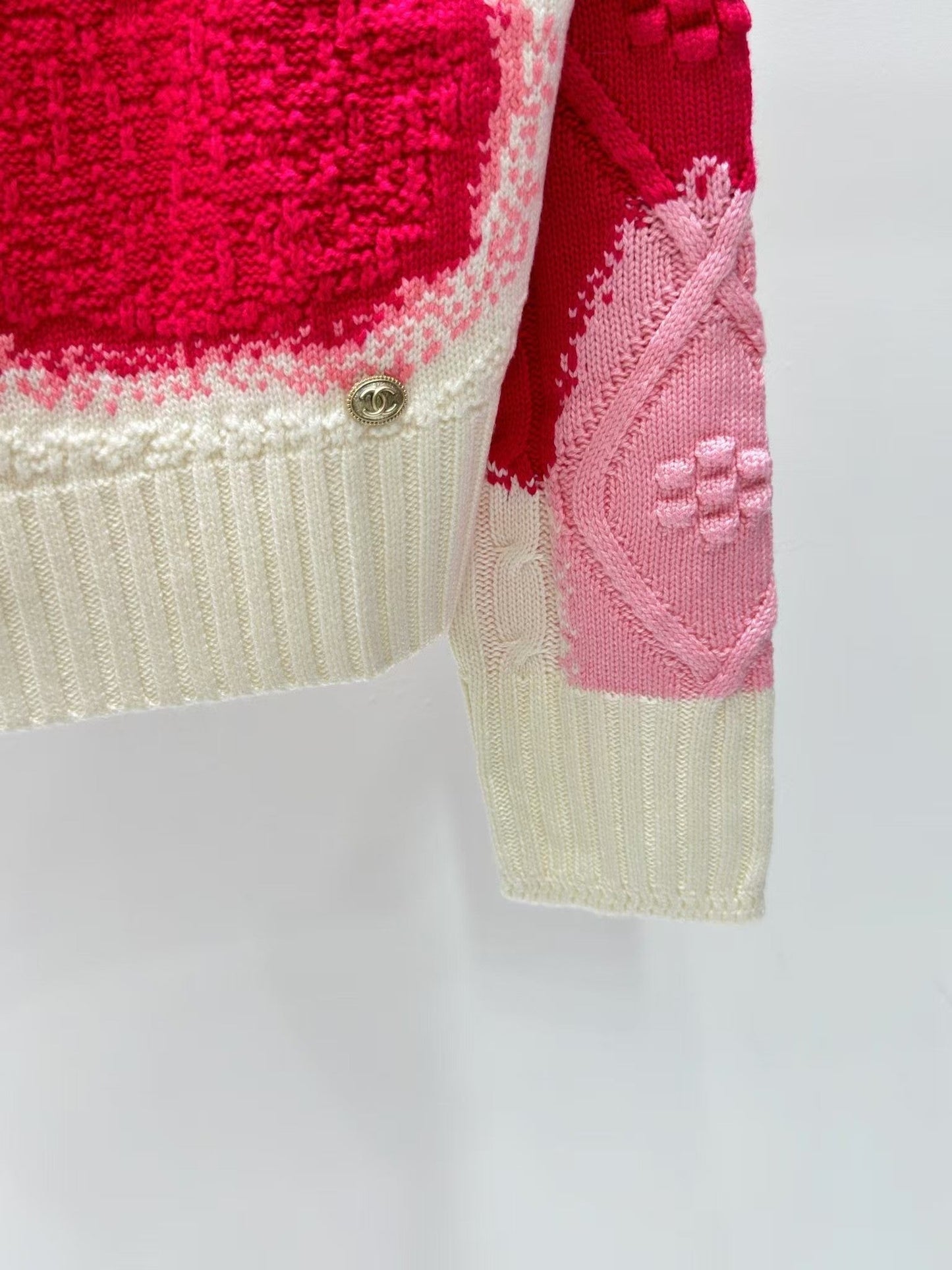 New Contrast Letter Pocket Zipper Sweater