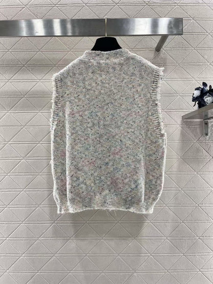 New Round Neck Button Knitted Vest