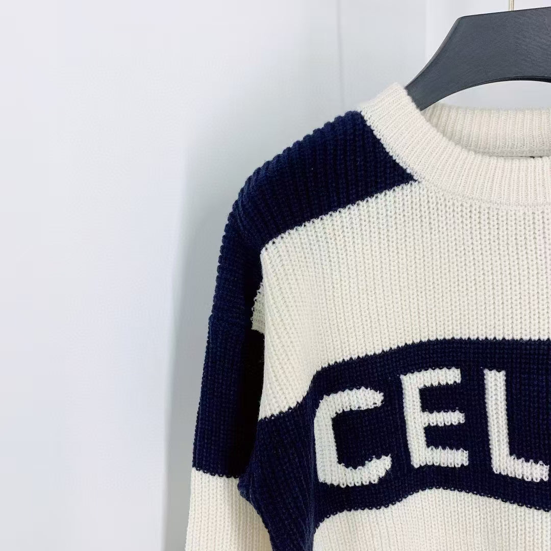 New contrast striped knitted long sleeves