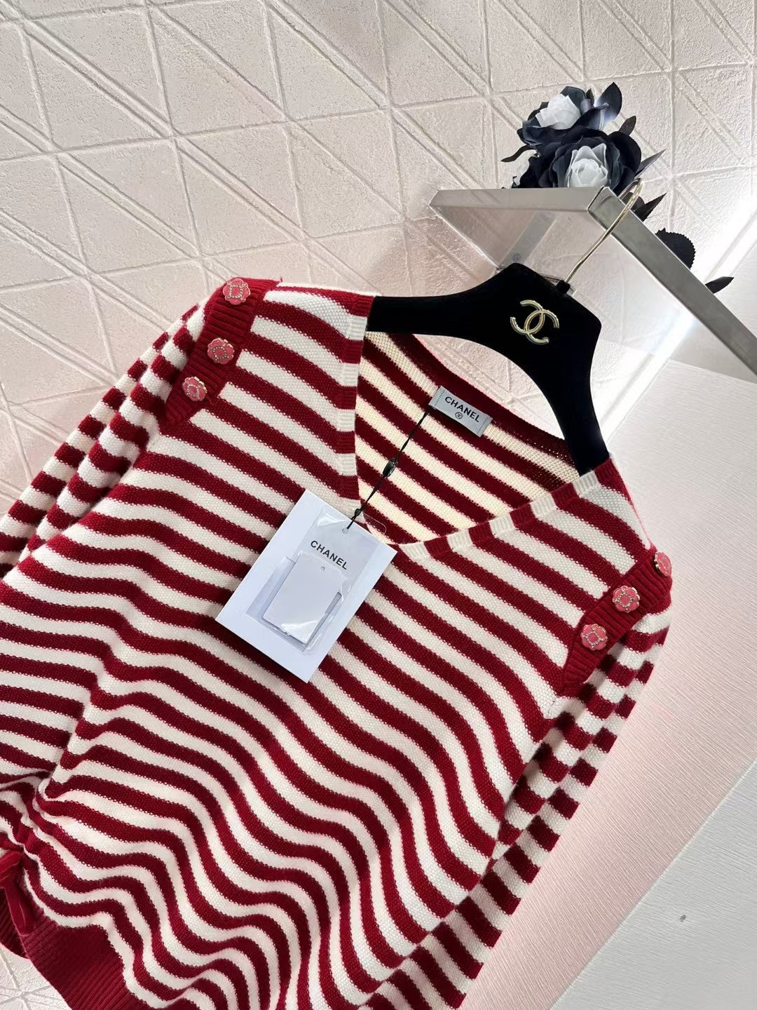 New Small Logo Striped Wool Sweater