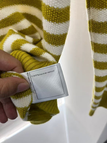 New Small Logo Striped Wool Sweater