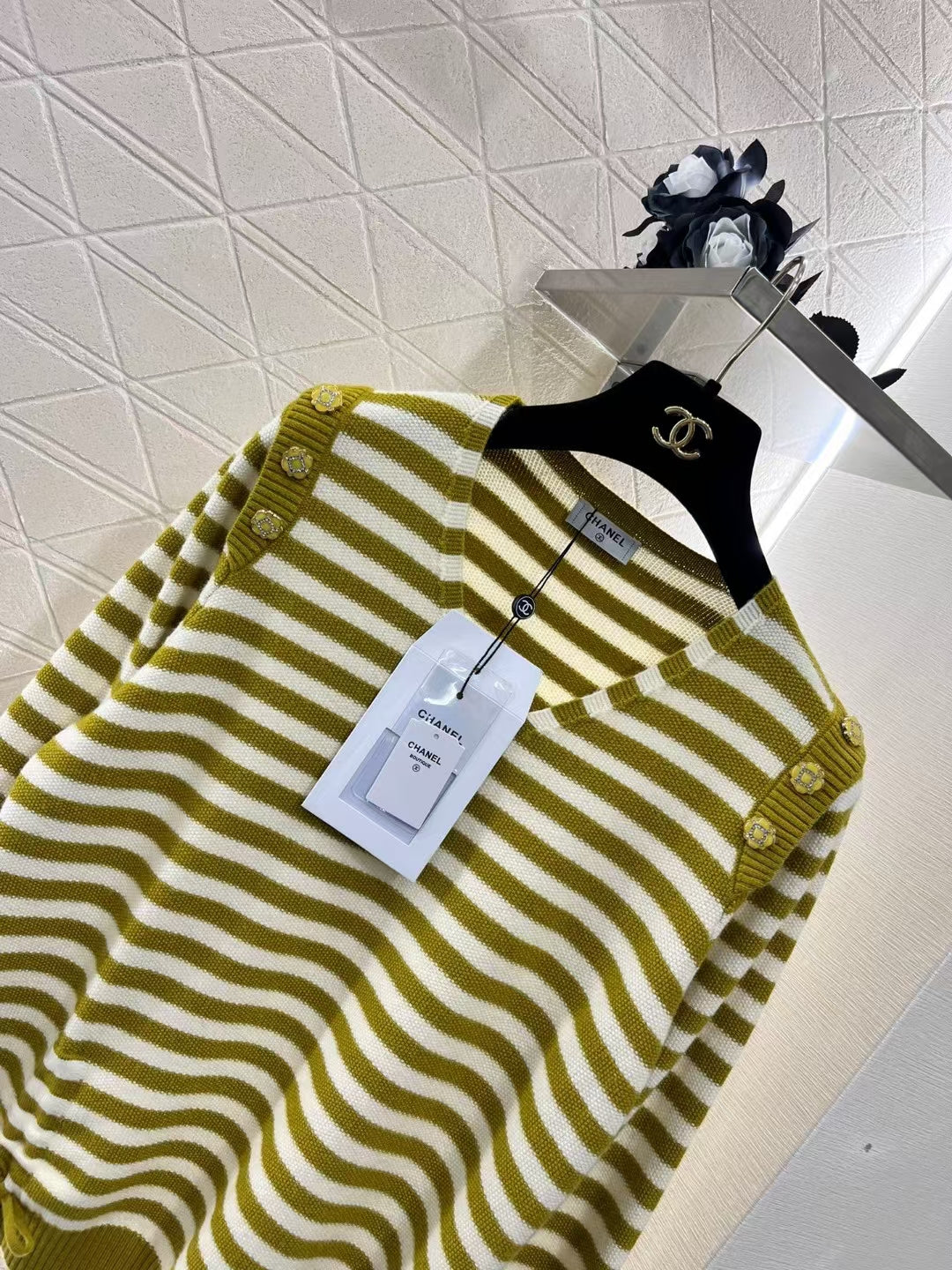 New Small Logo Striped Wool Sweater