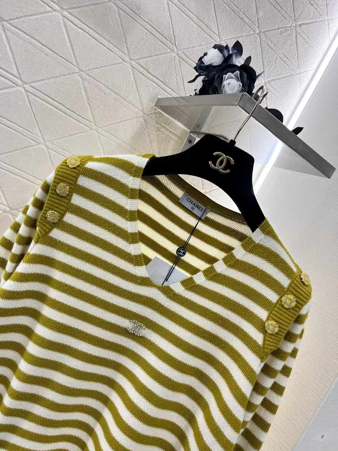 New Small Logo Striped Wool Sweater