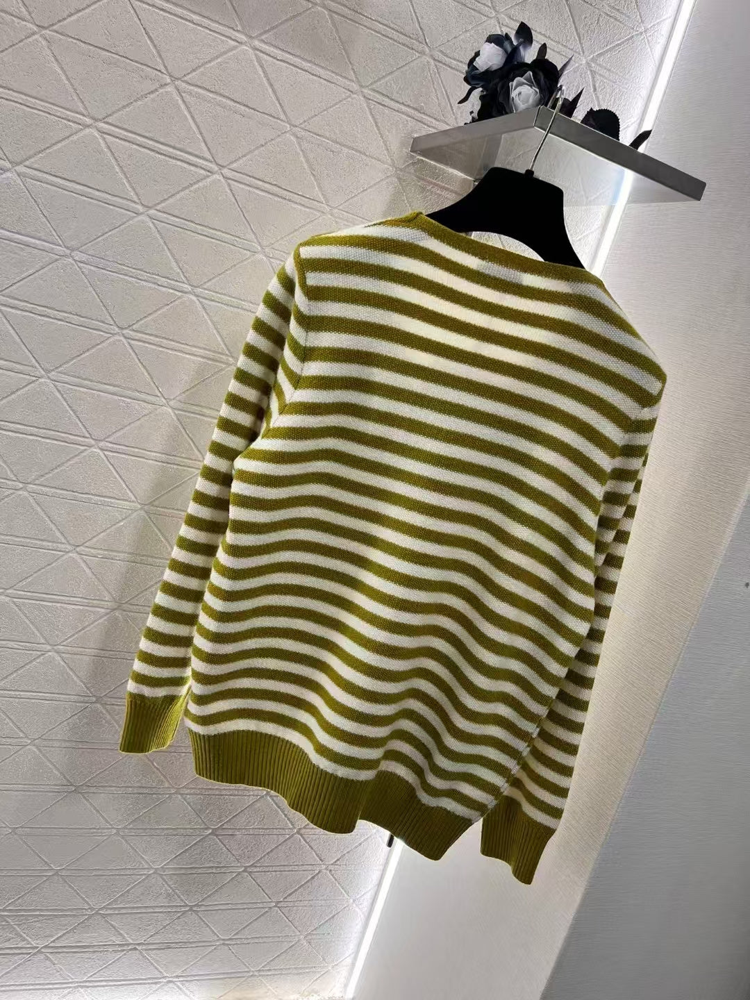 New Small Logo Striped Wool Sweater