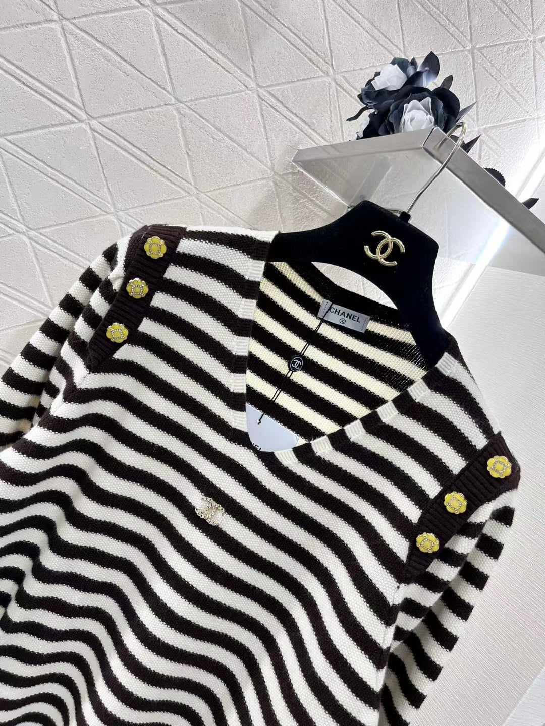New Small Logo Striped Wool Sweater
