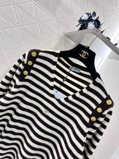 New Small Logo Striped Wool Sweater