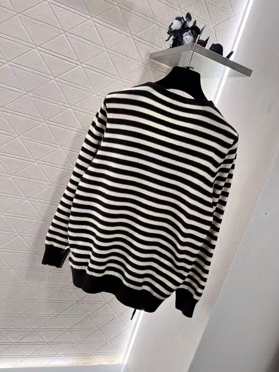 New Small Logo Striped Wool Sweater