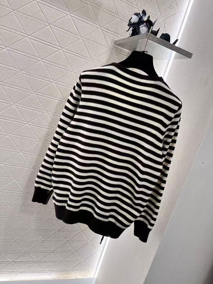 New Small Logo Striped Wool Sweater