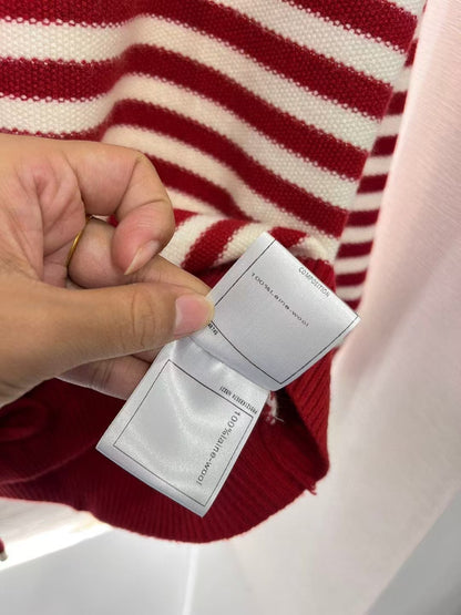 New Small Logo Striped Wool Sweater