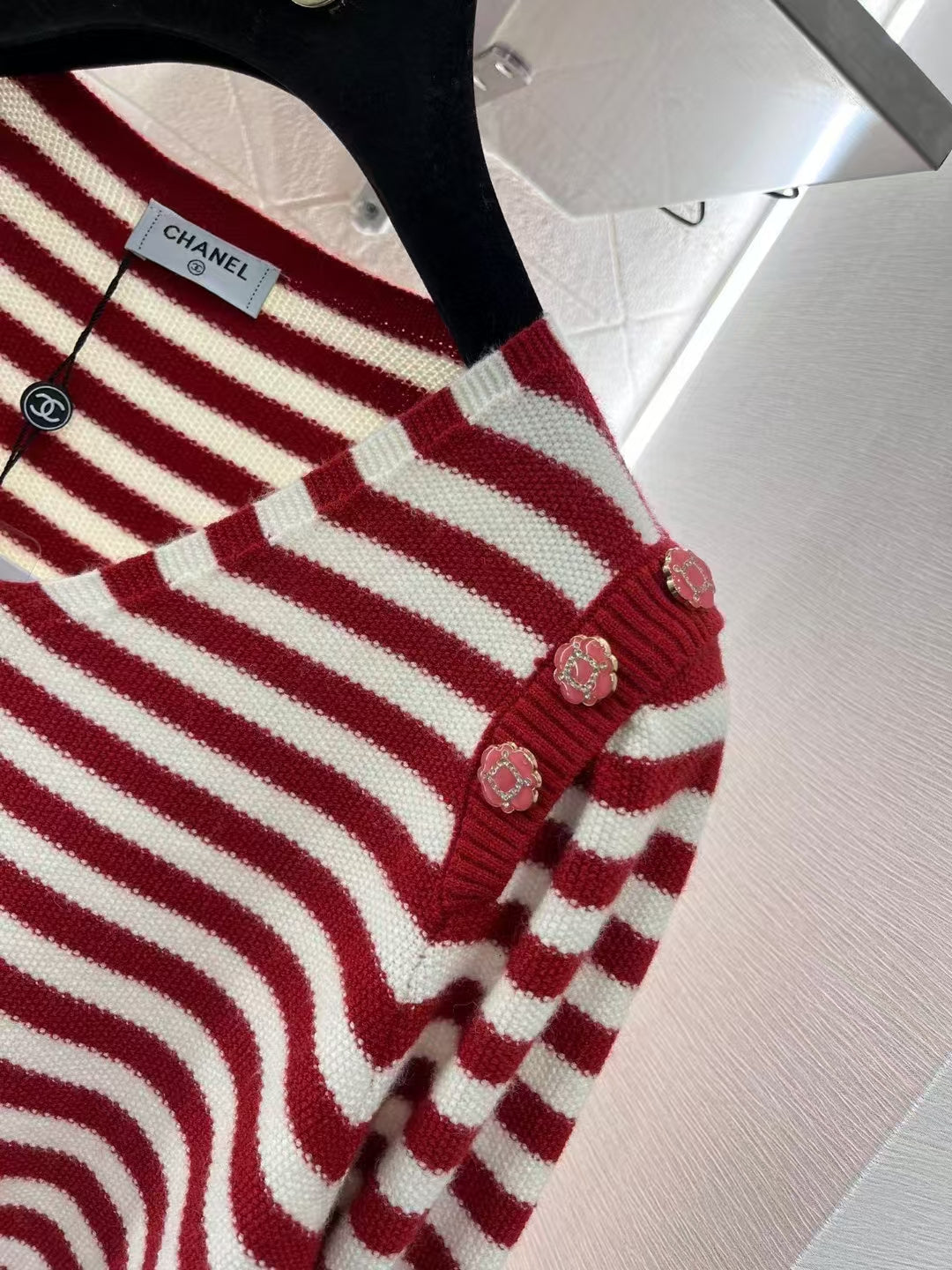 New Small Logo Striped Wool Sweater