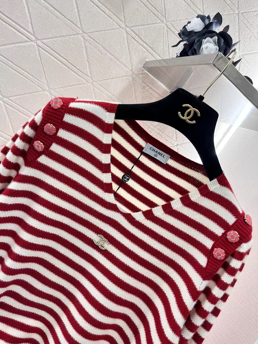 New Small Logo Striped Wool Sweater