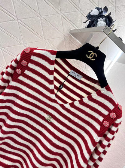 New Small Logo Striped Wool Sweater