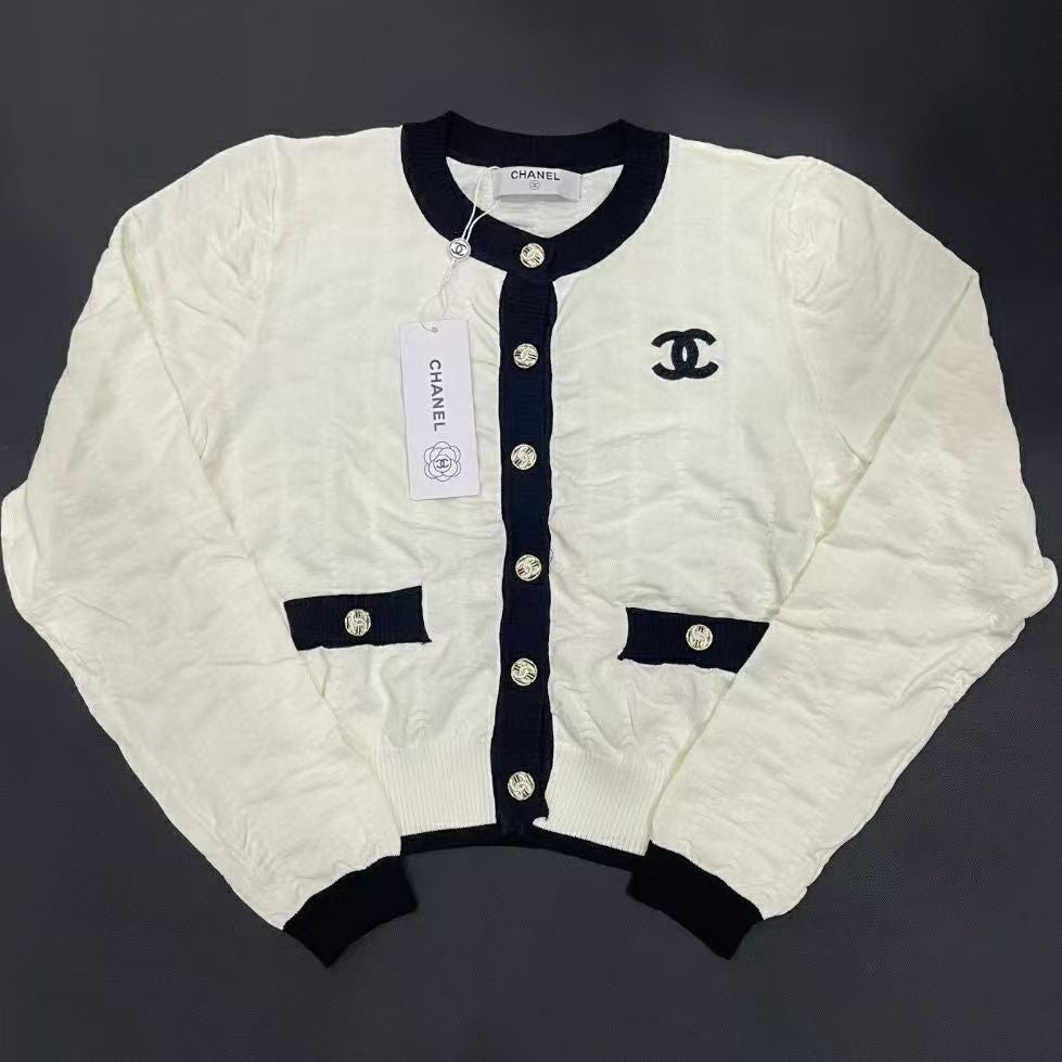 New Embroidered Logo Knit Cardigan