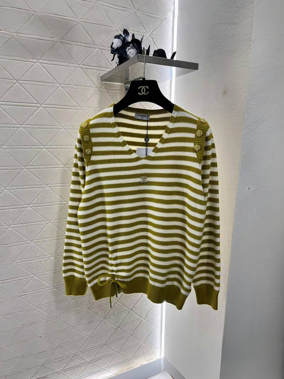 New Small Logo Striped Wool Sweater