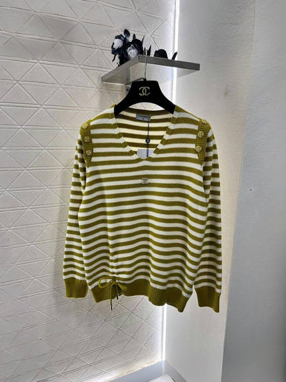 New Small Logo Striped Wool Sweater