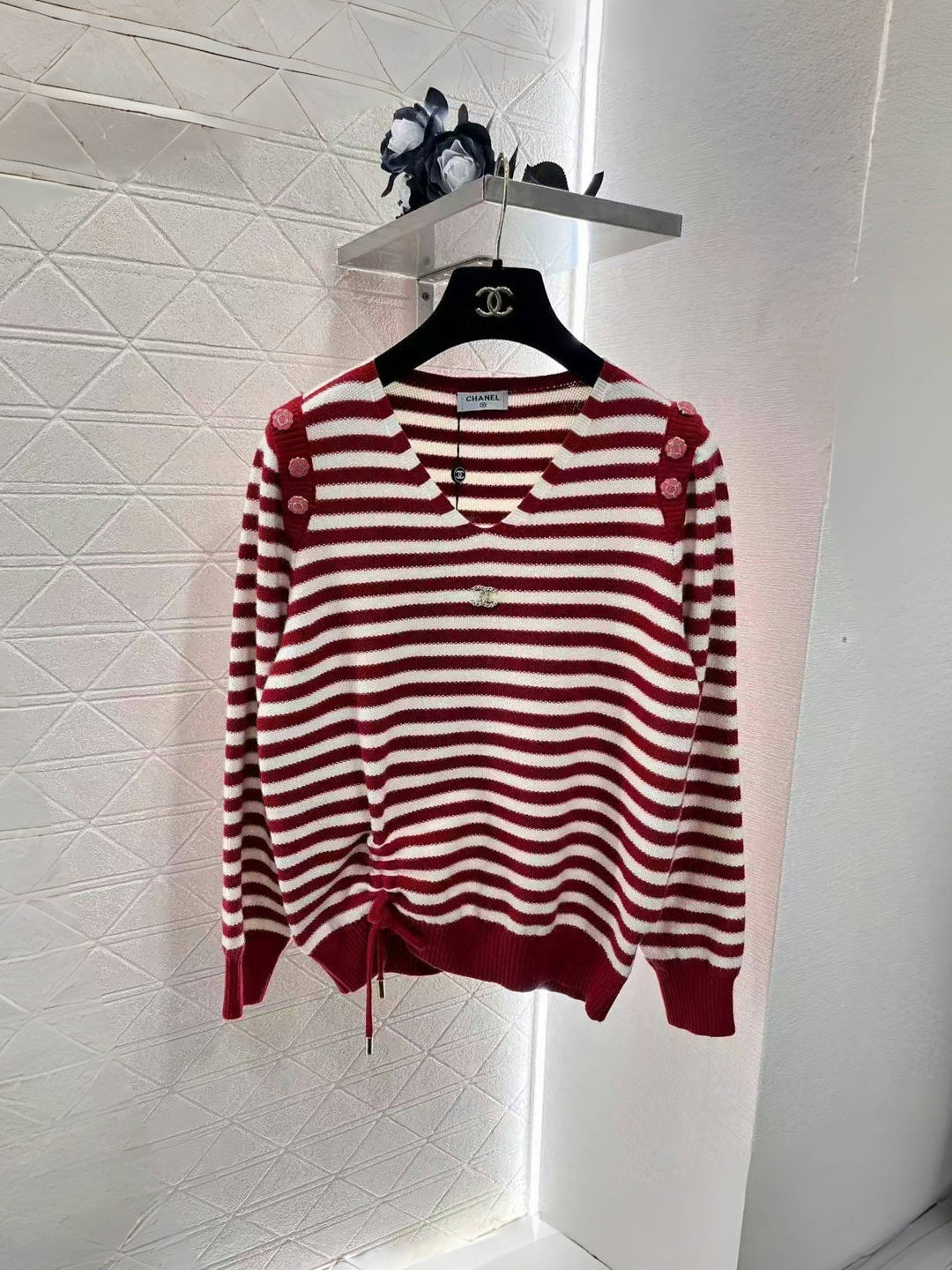 New Small Logo Striped Wool Sweater