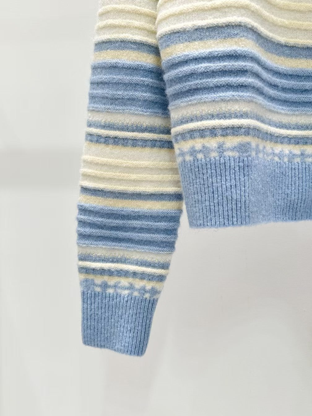 New Color Stripe Color Block Knitted Sweater