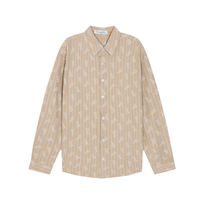0818 New autumn and winter feature print loose version long-sleeved shirt