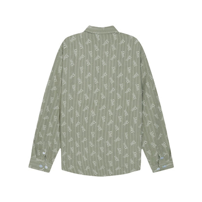0818 New autumn and winter feature print loose version long-sleeved shirt