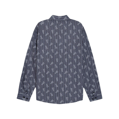 0818 New autumn and winter feature print loose version long-sleeved shirt